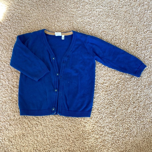 💕3/$15  H&M 9-12m Blue Cardigan Sweater for boys or girls - Picture 2 of 7